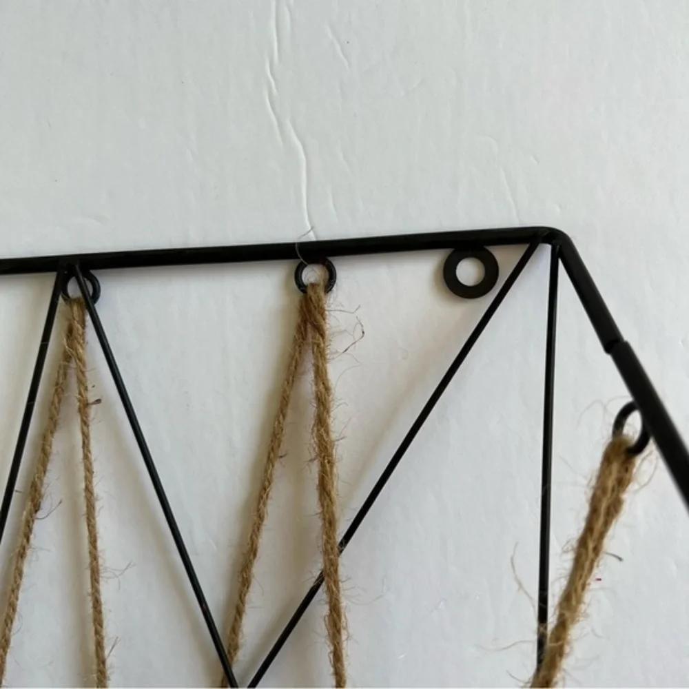 metal and twine basket home‎ decor hanging entryway bin